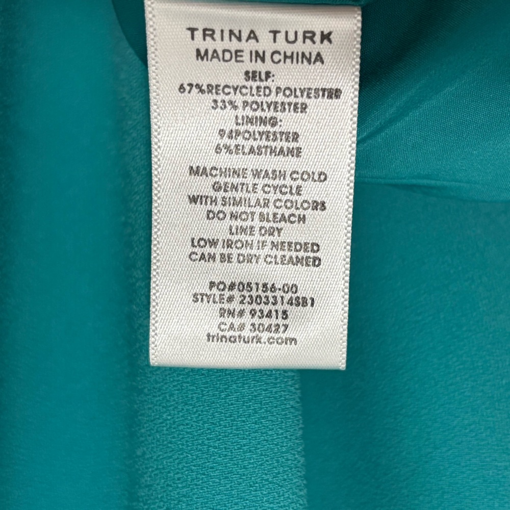 Trina Turk Vibrant Aqua Blue Dress Size Large NWT - Picture 9 of 12